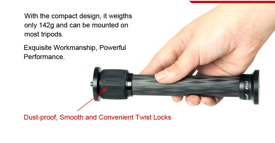 SUNWAYFOTO ET-02 удлинитель для штатива 24 мм из углеродного волокна для штатива с винтом 1/4-3/8 для Dslr камеры аксессуары