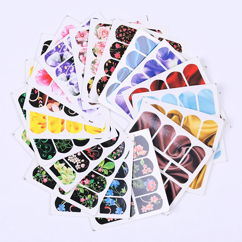 18 Sheets Nail Water Decals Flowers Rose Colorful Pattern Manicure Transfer Stickers Art Decoration | Красота и здоровье
