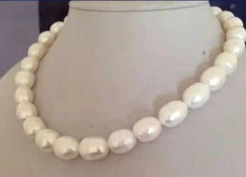 

zxia beautiful 10-13MM south sea natural white pearl necklace 17 inch