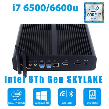 

Hystou Intel Mini PC Windows 10 6th Gen Skylake i7 6500u 6600u Samll Size Computer 16G RAM Linux PC HTPC DP+HDMI Fanless Mini PC