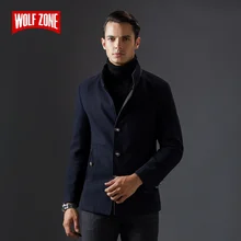 Приталенное модное однобортное пальто, мужская деловая Повседневная Длинная шерстяная Зимняя Теплая мужская куртка, Мужская брендовая одежда
