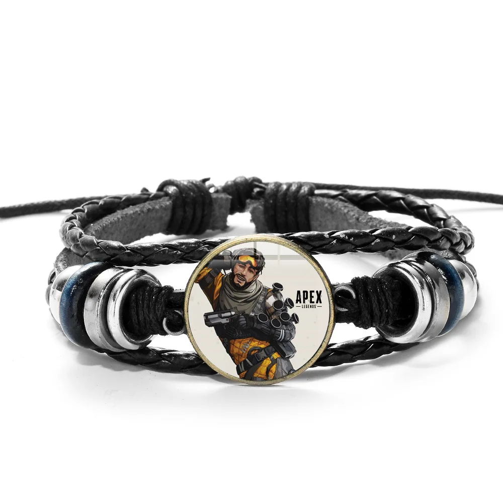 SONGDA Apex Legends браслет с принтом логотипа игры Charm Wood Bead Повседневный многослойный Плетеный Кожаный браслет с игровой периферией ювелирные изделия