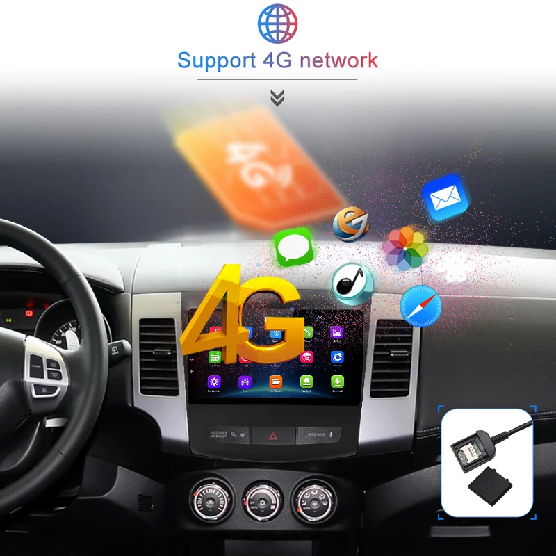 Junsun 2 Din Мультимедиа Видео плеер Android 8 1 gps навигация радио для Mitsubishi Outlander xl 2005 2011 no
