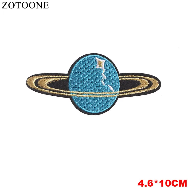 ZOTOONE 1Ps UFO Astral Planet вышитые патчи на железе для одежды DIY полосатая одежда инопланетянин стикер космические аппликации - Цвет: 1447