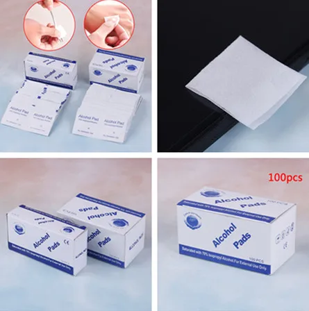 

50/100pcs/lot Alcohol Swabs Pads Wipes For Earrings Nose Ring Belly Ring Pendle Sterilize And Silver Jewelry Polishing Cloth