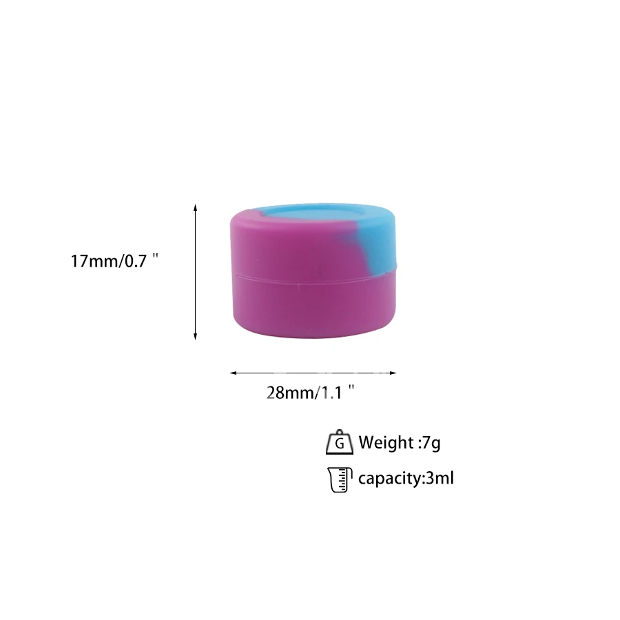 50 قطعة سيليكون جرار الحاويات Dab مربع قابلة لإعادة الاستخدام لل تركيز الشمع الأنا الإلكترونية السجائر متعددة الألوان