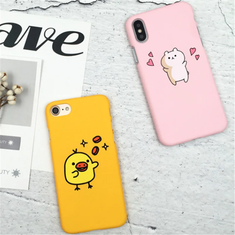 UVR Catoon Chick Bear Cute Pig Phone Bag Case For Iphone X 8 7 6s Plus Lovely Heart Back Covers Mobile Cases |