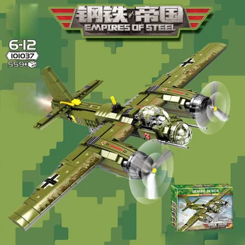 

World war Empires of Steel building block germany army Ju-88 Bomber bricks ww2 batisbricks airforce figures fighter model toys