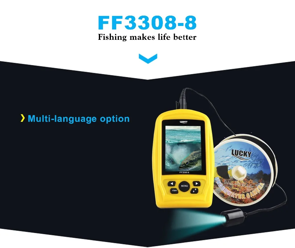 FF3308-8 Underwater Fishing Camera Lucky Sounder Alert Echo Fish Finder Sonar Sensor Findfish Lure Camera Shore for Fishing (2)