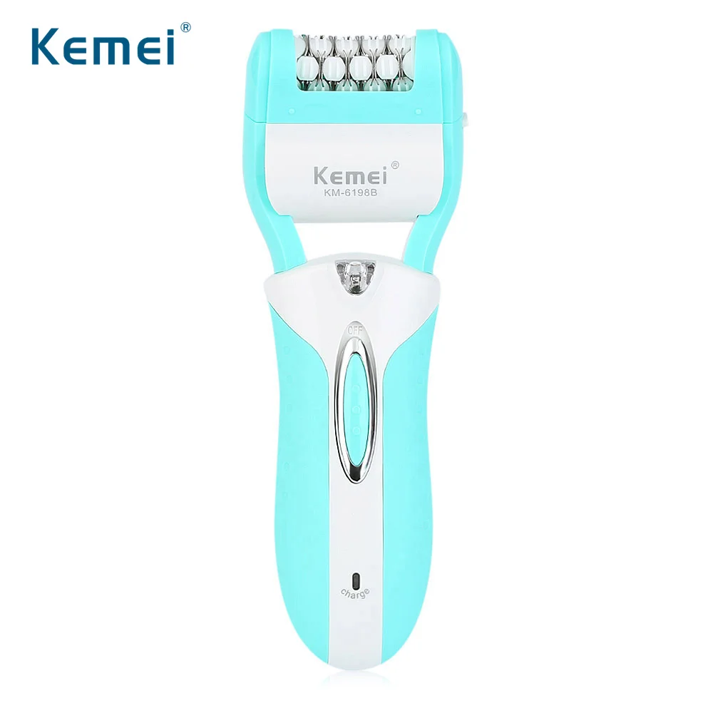 

Kemei KM-6198B Rechargeable Electric Callus Remover Lady Shaver Epilator Hair Removal For Women Bikini Leg Underarm Armpit
