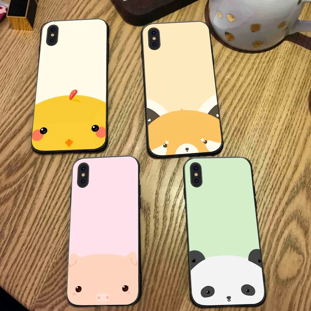 

Cute animal Phone Cases Cover For Samsung Galaxy S10 e S9 S8 S7 S6 Edge Plus Soft case