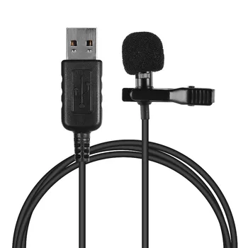 

Mini Lapel Lavalier Clip-on Condenser Microphone Mic with USB Plug for Computer PC Laptop photography accessories with carry bag