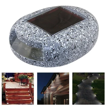 

LED Solar Light Solar Powered Ground Path Lights for Yard Driveway Lawn Stone Shape Outdoor Waterproof Garden Landscape Lighting