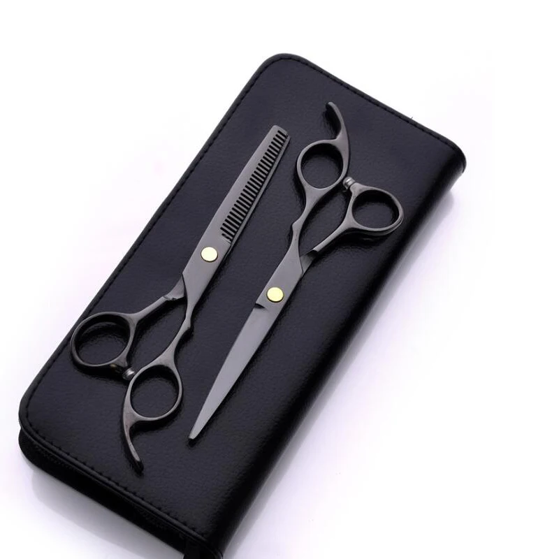 

FH-20170 6 Inches Beauty Salon Customized Logo Cutting Black Hair Scissors Set