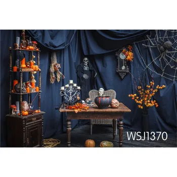 

Polyester Halloween Spider Skeleton Washable No Crease Background Photography Backdrop Studio Photo Prop Photographic Seamless