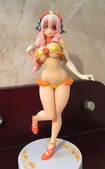 

170mm Japanese original anime figue super sonico sexy swimsuit ver action figure collectible model toys for boys