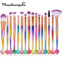 

SHOUHENGDA 16Pcs Shell Design Colorful Power Foundation Eye Shadow Lip Contour Blending Cosmetics Makeup Brushes Tool Kits