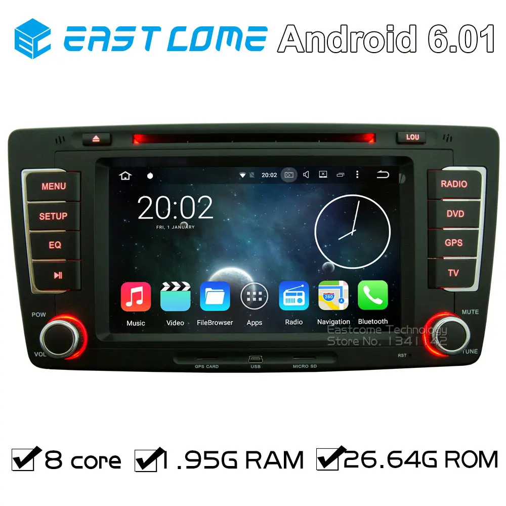 Flash Deal Pure Android 6.01 Car DVD player for SKODA OCTAVIA 2012 2013 YETI With Octa Core Radio Bluetooth GPS Navigation 0