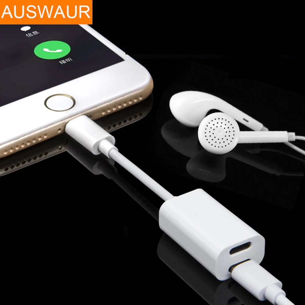 Goede Audio + Lader + Wire Control + Call Adapter voor iPhone 7 7 plus 4 in 1 Adapter voor iPhone 8 X Splitter Audio Omzetten Datakabel