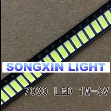 4000 шт./лот 7030 SMD светодиодный холодный белый 6000-6500k 1w 110LM 6v 350mA супер яркий для ЖК-дисплей Backlihgt smd 7030 белый диод светодиодный