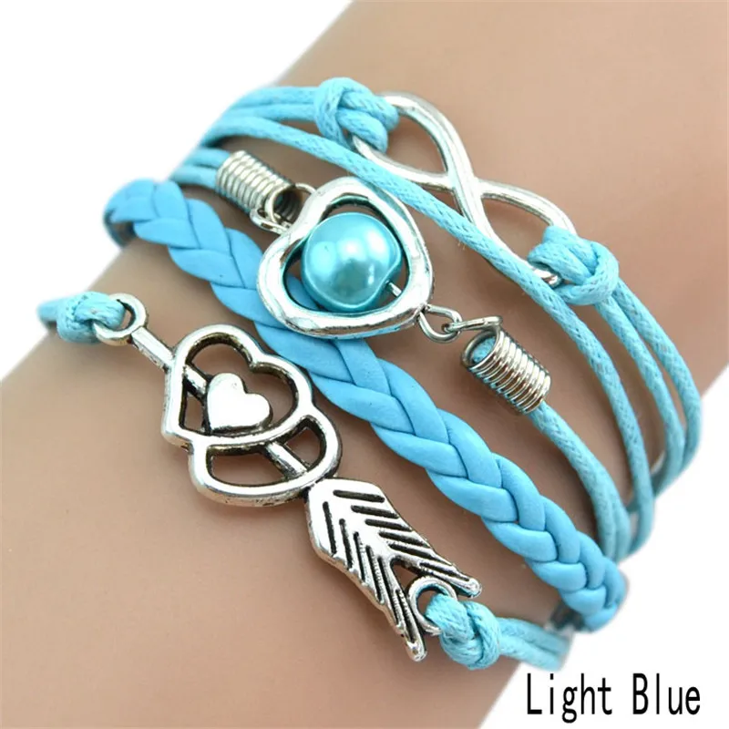 

Women/Girls Multilayer Braided Bracelet With Heart & Number 8 Shape Decorations 9 Colors New Fashion Jewelry
