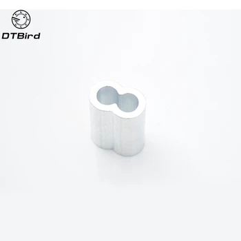 

50pcs M6 6mm Aluminum Buckle Furrules Crimping Sleeve Oval Clip Singlle-hole ellipse Wire Rope Clamp Rigging Hardware