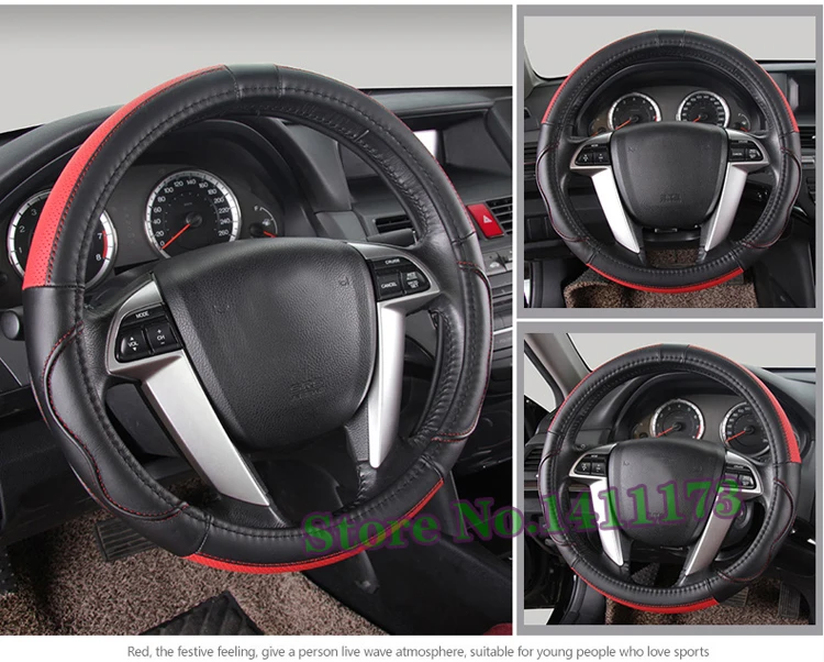 757 car steering wheel cover leather  (9)