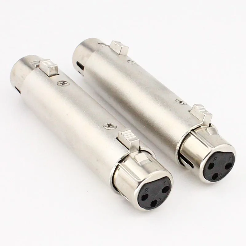 XLR Connector KK Double pass Three pin Female to Female 3 pin Microphone Plug Adapter Female XLR