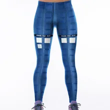 Женские эластичные узкие брюки с принтом в виде голубого здания для тренировок в тренажерном зале для йоги бега занятий спортом леггинсы для фитнеса дропшиппинг