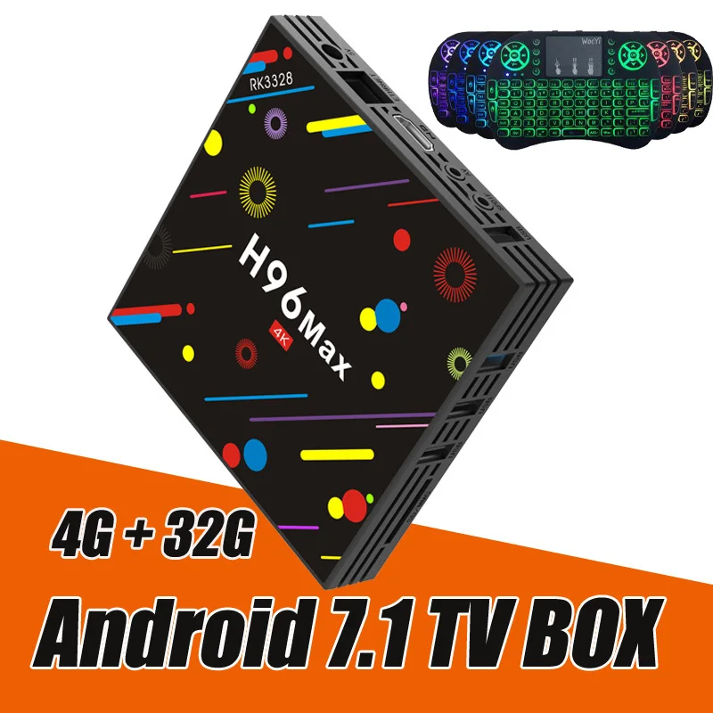 ТВ приставка H96 MAX H2 4 ГБ ОЗУ 32 ПЗУ на Android 7.1 от RUIJIE Смарт с четырехъядерным