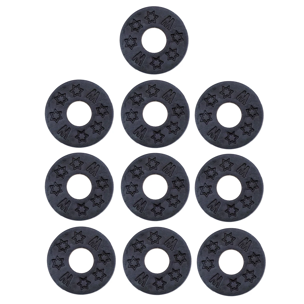 

20 PCS Guitar Bass Strap Block Rubber Safety Strap Lock Washer Cushion Gasket 25mm Diameter Black