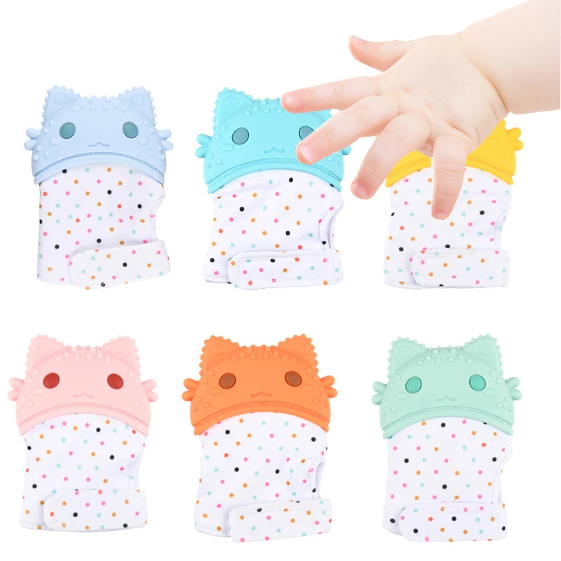 

Cartoon Silicone Teether Baby Pacifier Gloves Teething Chewable Mittens Newborn Nursing Teether Infant Molar Stick Toys For Kids