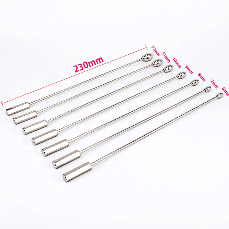 7pcs/Set New Sounding Stainless steel metal man probe urethral dilator stretching plunger penis plug inserts metal sex products