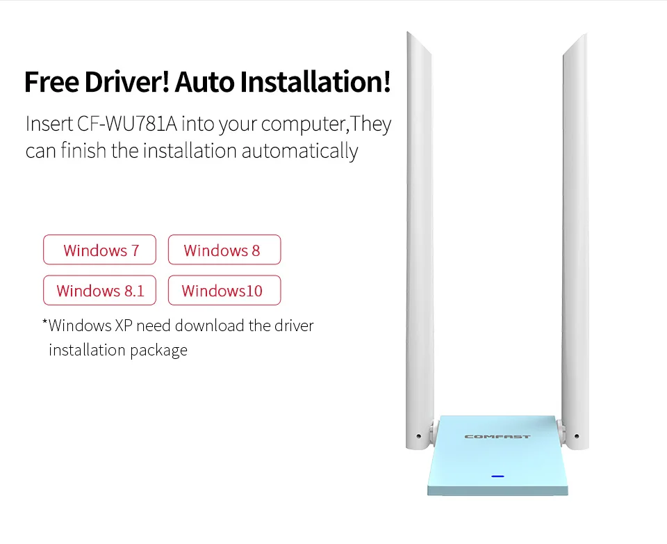 COMFAST USB WiFi адаптер 5G Dual Band 150 Мбит/с/600 Мбит/с/1300 Мбит/с Wi-Fi антенна большой дальности Wi-Fi приемник usb ethernet сетевой карты