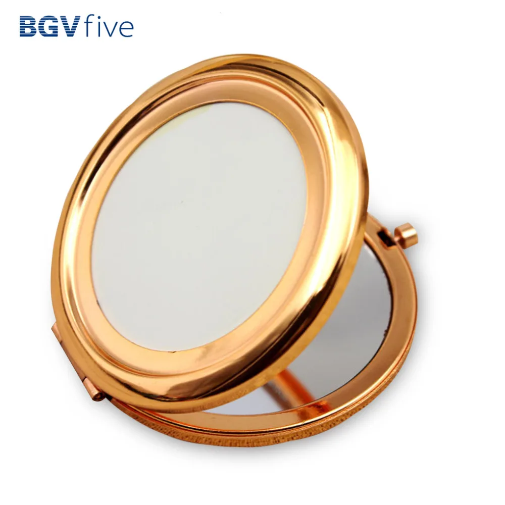 

High quality DIY Foldable Transparent Surface makeup Mirrors Portable Double Metal Cosmetic Small