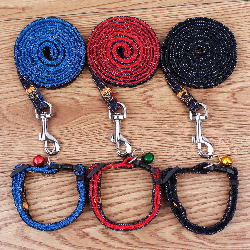 2017 New Dog Harness Jean Cloth Stitching Size Adjustable Pets Leash Stroller Walking Safety Halter Harness 3 Colors (7)