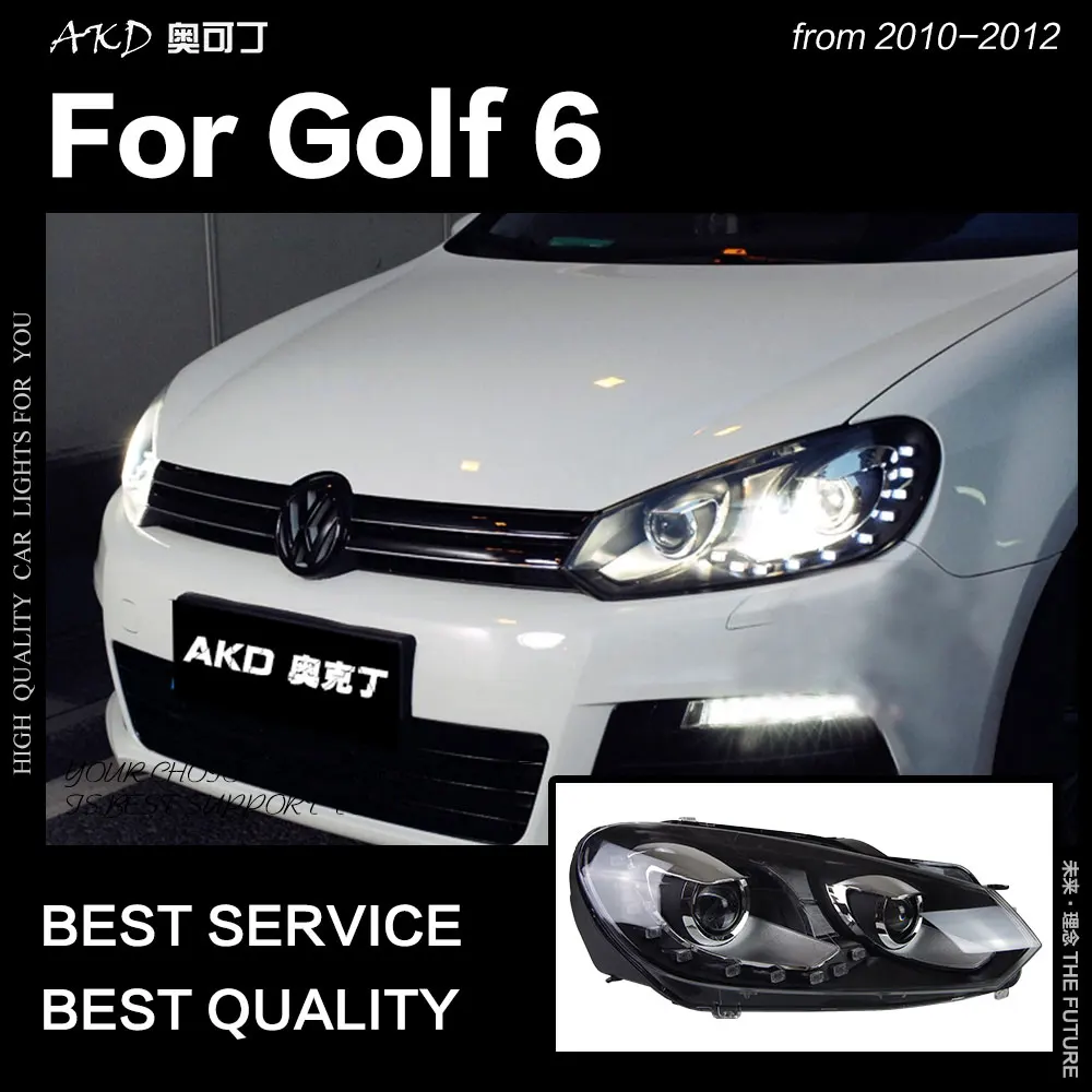 АКД стайлинга автомобилей для VW Golf 6 фары 2009-2012 Golf6 светодиодный фар Светодиодный ДХО Hid лампы Глава Ангел глаз Bi Xenon луча аксессуары