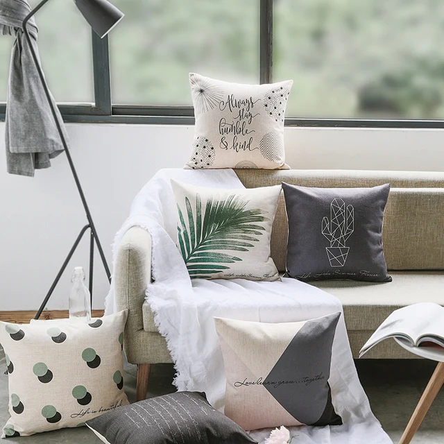 Drop Schip Groene Bladeren Interieur Kussen Grijs Geometrische ... Drop Schip Groene Bladeren Interieur Kussen Grijs Geometrische ...
