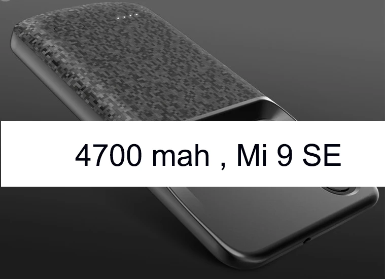 SeenDa противоударный чехол для зарядного устройства для Xiaomi mi 8 9 SE mi x 2 2s Запасной внешний аккумулятор чехол для внешнего зарядного устройства для mi 6 6x - Цвет: Mi 9 SE black