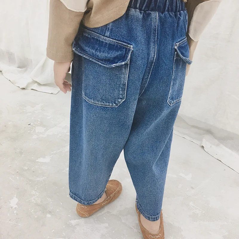 

2019 children spring stretch jeans boys and girls casual trousers children's wear