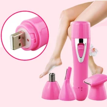 Женский эпилятор 4In1 бровей Триммер бикини триммер для носа волос отделкой USB удаления волос Foreo лица для удаления волос