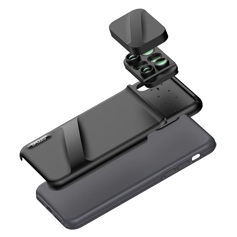 Pholes чехол для телефона с двойным объективом камеры для телефона Xs 6 в 1 Рыбий глаз широкоугольный макрообъектив с зумом