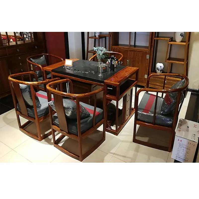 Античный ручной работы Ежик деревянные стулья чай стол 6 шт./компл. палисандр мебель для гостиной Классическая Ruyi твердой древесины чай стол