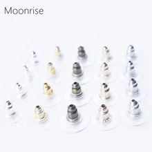 100 шт пули Сцепления Серьги спины с подушечкой уха гайка нержавеющая сталь фиксатор для серег пробки для ювелирных изделий Компоненты HK063