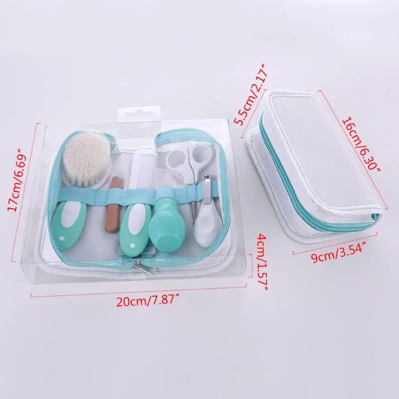 1 Set Baby Nursing Kit Nail Clippers Trimmer Brush Comb Portable Newborn Children Care Safe Nails Scissors