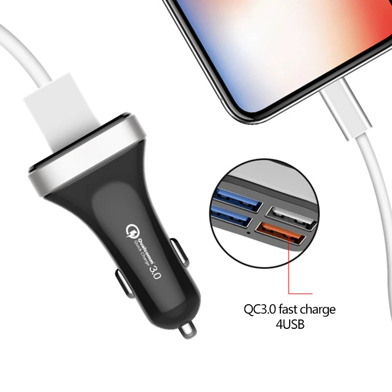 QC3.0 автомобильное зарядное устройство для прикуривателя 4 USB порта автомобильный