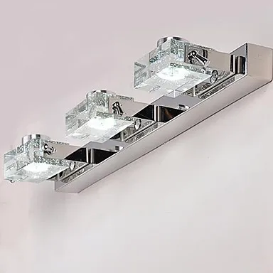 artistico acciaio inossidabile ha condotto specchio luce del bagno lampada da parete con 3 luci da