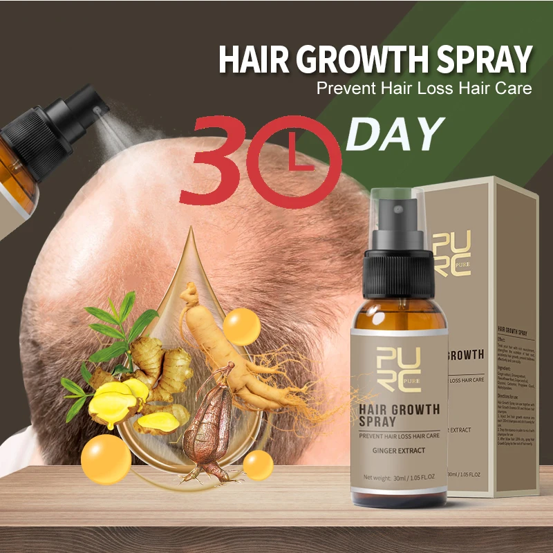 Очиститель 30 дней спрей для роста волос укрепляет жидкость для волос быстро расти восстановление густых волос от выпадения волос лечение в...