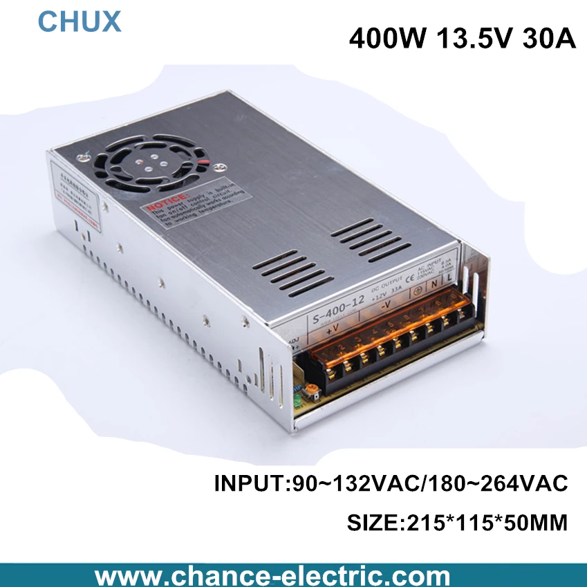 

13.5v power supply 30a 400w Single Output 110-220v to 13.5v for LED SMPS