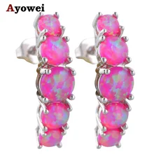 Великолепные оптом и в розницу фиолетовый огненный опал Серебро штампованные серьги гвоздики Дамская Мода бижутерия, опал ювелирные изделия OE518A